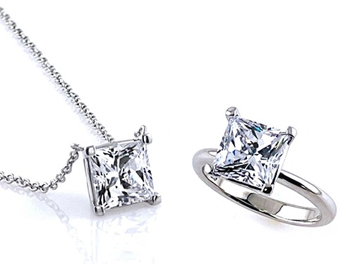 [미입금분][제작상품] Qmond princess cut necklace / ring (silver925)